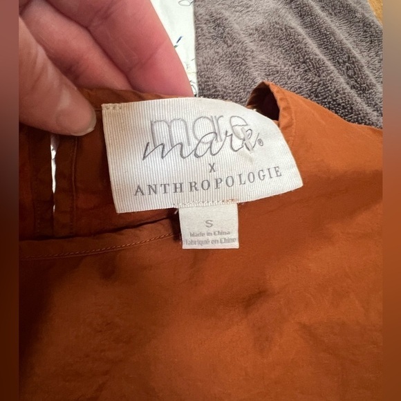 Mare Mare X Anthropologie Aime Ruffled Burnt Orange Blouse - Picture 10 of 10